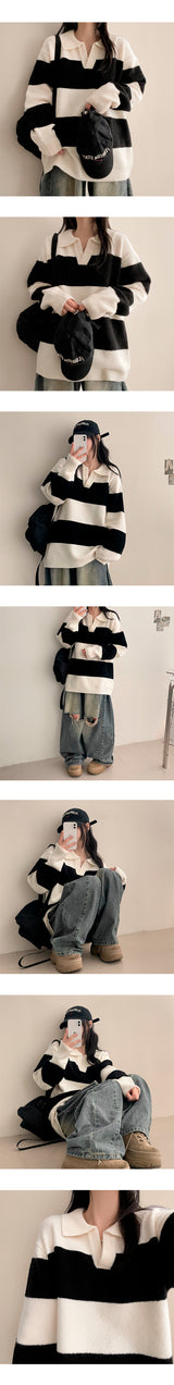 Robbit over collar knitwear