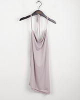 Chiter draped halter strap long tank top sleeveless