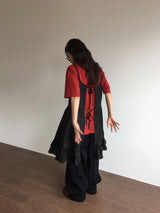 バックレスラッフルワンピース (3color)