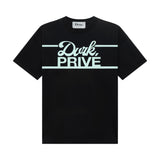 DVRK PRIVÉ STRIPED LOGO TEE - BLACK