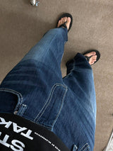 ASCLO Coolever Crease Semi Wide Denim Pants (3color)