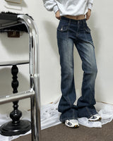 Low-rise washing bootscut PT  [2color]