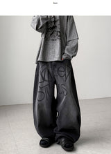 Kuma Lettering Balloon Denim