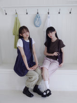 ナイロンスタッドピンタックパンツ (サンドベージュ)