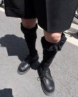  RUFFLE TOP LONG SOCKS
