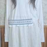 hippie beads denim belt blue