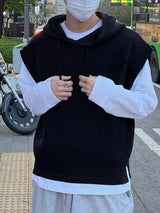 Over hood knit vest