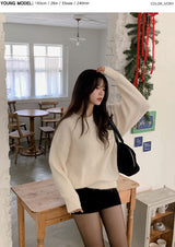 #Cozy Hairy Pastel Wool Loose Fit Knit (5color)