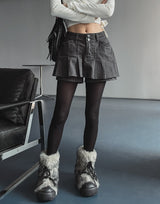 Jerry Double Button Pleated Skirt Pants