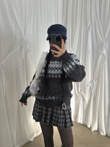 NORDIC ROUND SWEATER (BLUE, CHARCOAL 2COLORS!)