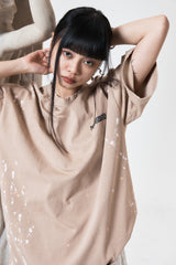 ハンドペインティングダメージTシャツ (BLACK)