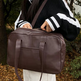 Oat pocket leather shoulder bag [Brown color only]