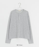 [unisex] Yansa Henley Neck Long Sleeve Tee