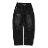 Usual Balloon Front Cut Denim Pants - 4COLOR