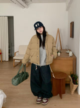 Giten Color Wool Hood Zip-Up Knit Cardigan