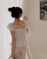 Merkin frill linen blouse
