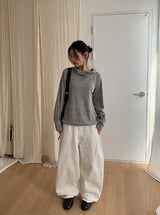 Bepos Rivet Cotton Balloon Wide Pants