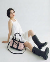 RIBBON LACE EMBOSS SHOULDER & CROSS BAG