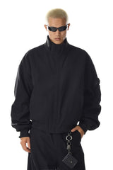 Black Short Mock Neck Jacket