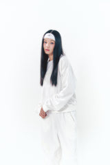 Point Ribbon Sweatshirt White
