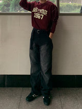 Dart Belt Straight Denim