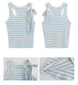 sky stripe strap sleeveless tee