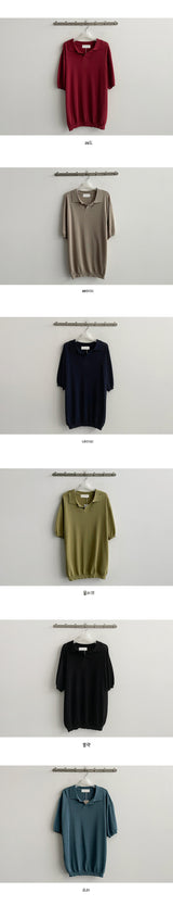 Molylinen Collar Short Sleeve Knitwear