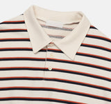 Sweat collar striped sweatshirt