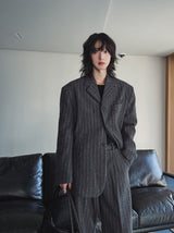 Ovening Stripe Wool Blazer