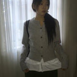 Ason wave line knit cardigan