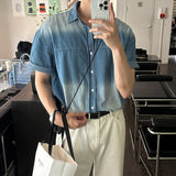 LMN Labo cut brush short-sleeved denim shirt (2 colors)
