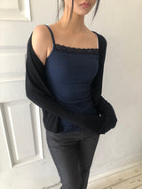 Pureble Open Front Long-Sleeve Cardigan