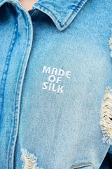 damage denim jacket