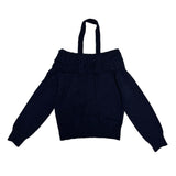 Muffler off knit set