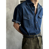 [S/S] Two pocket denim half shirts (3color)