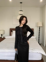 Annie Slim Button Long Sleeve Cardigan