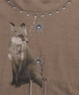 Vintage Fox Graphic Hoodie Dress _ BROWN