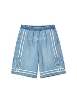 BASKETBALL DENIM HALF PANTS (LIGHT BLUE)