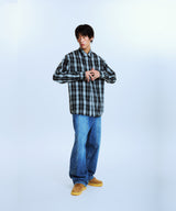 AB EMBROIDERY CHECK SHIRTS (BLACK)