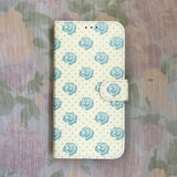 Rose Dot Lemon Yellow Vintage Diary Case Leather Card wallet Phone Case