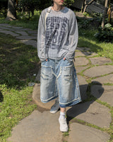 NOX Carpenter Raw-Cut Bermuda Denim