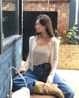 [MADE/set item] Punching, lace camisole + cardigan set