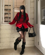 Double eyelet suede long boots
