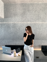 Weekly Linen Ribbed Round Knit / 4 colors