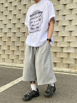 レイヤーピンタックバミューダワイドハーフパンツ2C