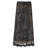 chiffon banding leopard long skirt