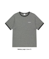 ベーシックロゴストライプリンガーTシャツ
