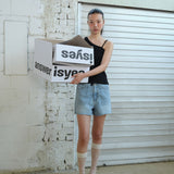 Single Buckle sleeveless_black