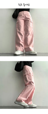 [3-tier length] [S–2XL] Dwatan Tan Cotton Wide Cargo Pants (5 colors)