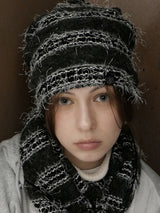 Sof Knit Hat&Neck Warmer_Melange Grey